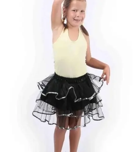 Zwart Tule Rokje Met Zilver Biesje